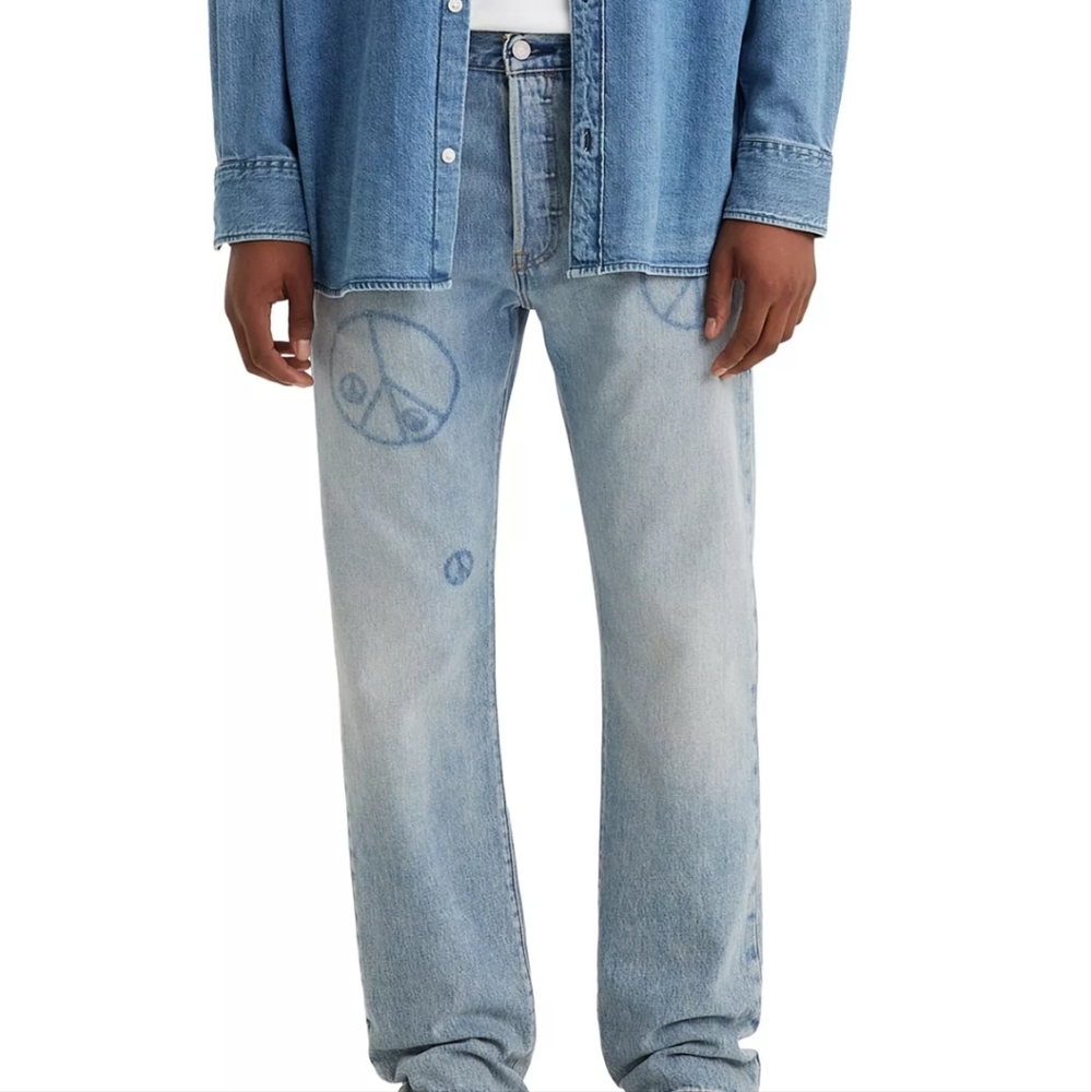 Levis 501 Peace Sign Jeans